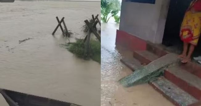 शरादा नदी, पीलीभीत, घुसा बाढ़ का पानी, स्थिति काफी खराब, बारिश, Sharda river, Pilibhit, flood water entered, situation very bad, rain,